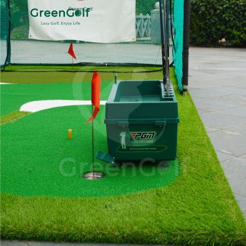 Combo Khung tập golf 2.5m x 2.5m x 2.5m, thảm golf 2.5m x 5.5m, máy nhả bóng bán tự động cao cấp chất lượng, tập luyện tại nhà hiệu quả. CBKL17