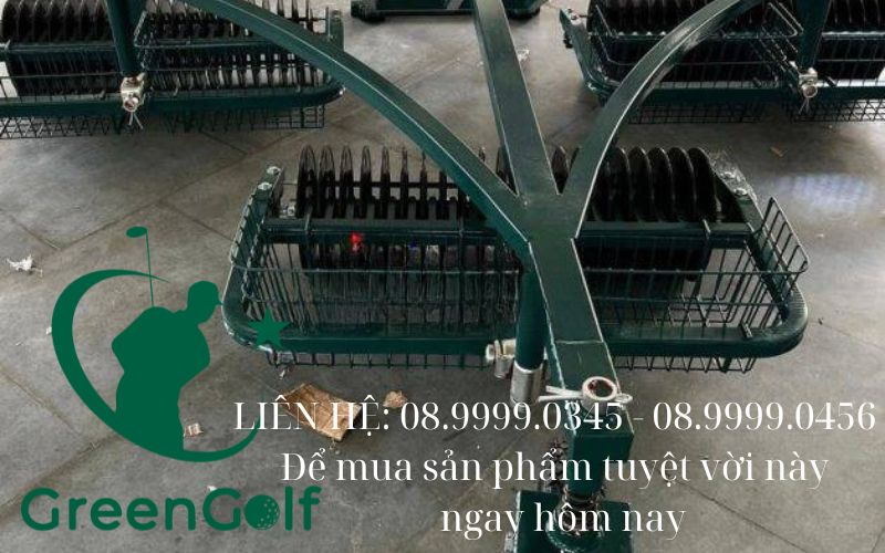 Guồng (xe) nhặt bóng sân tập golf 3 càng greengolf