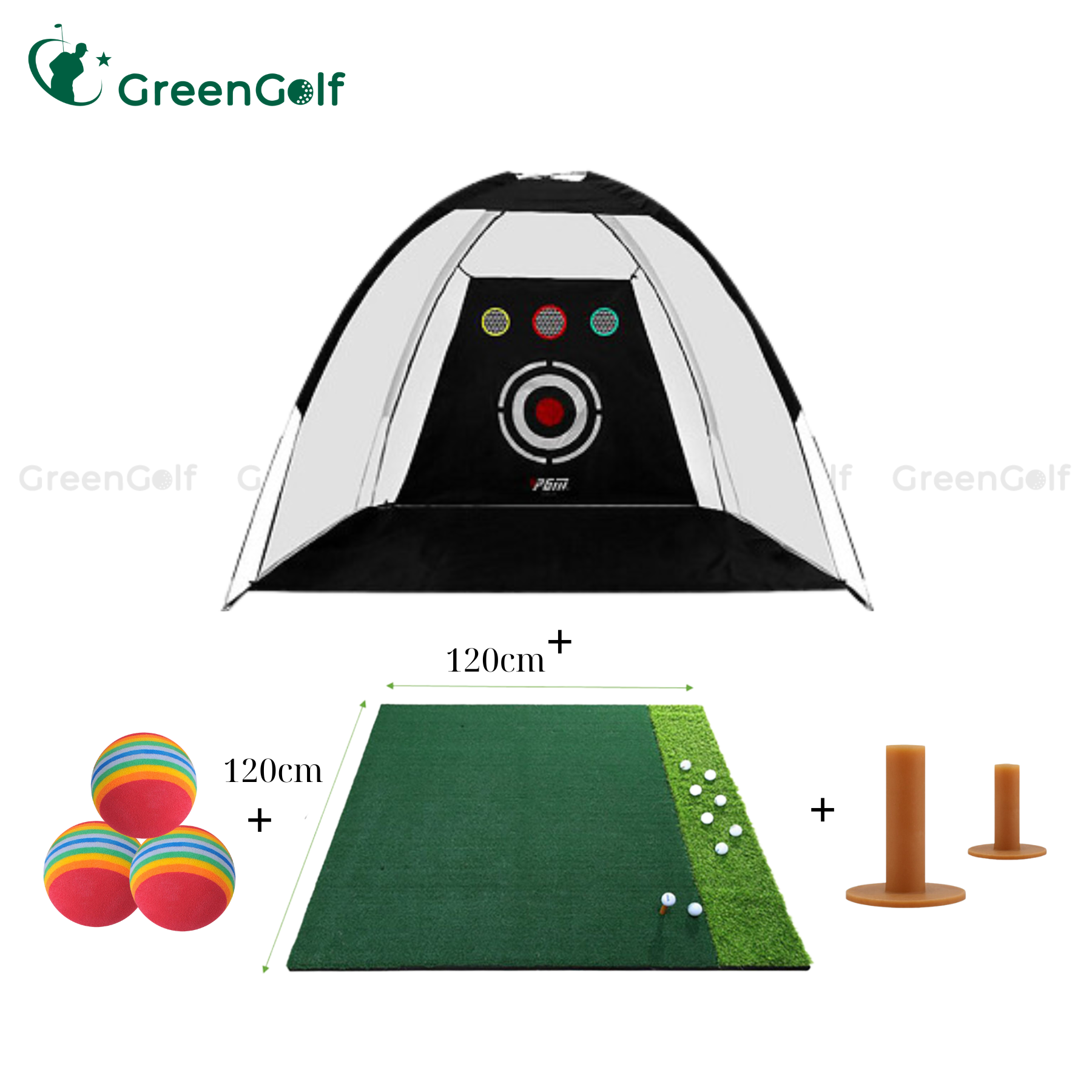 Combo Lều Có Chip Tập Golf 2X3m + Thảm Tập Swing 1.2x1.2m + Tặng Kèm 3 Bóng Xốp Chơi Kỹ Thuật + 2 Tee