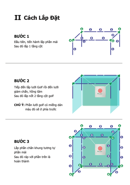 Khung tập Golf 2.5x2.5x1