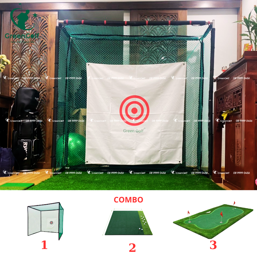 Combo khung 2x2x0.5 + thảm put 2mx4m + thảm swing 1.5x1.5m - CBKL10