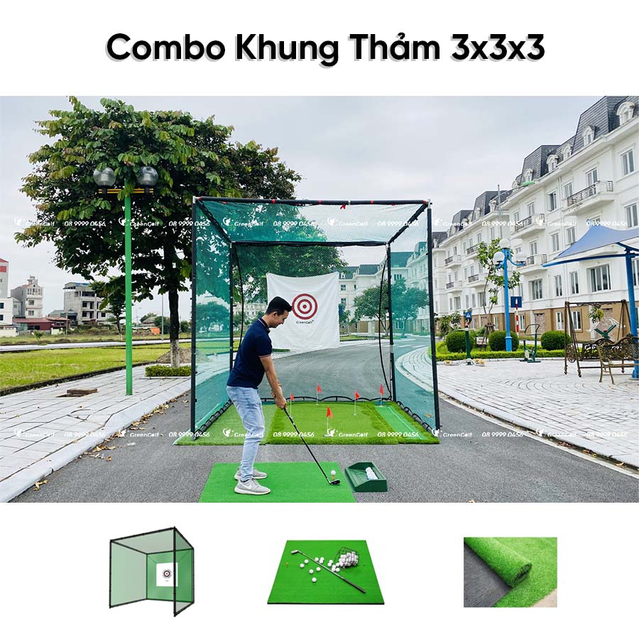 Combo Khung 3x3x3 + Thảm Swing 1.5x1.5 + Cỏ Nhân Tạo 3x3 - CBKL8