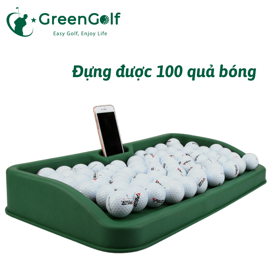 Combo Khung Tập Golf  2,5x2,5x2,5 + Thảm Swing 1,5x1,5 + Giỏ chip xanh + Thảm Putting 1.5x3m + Thảm cỏ nhân tạo 2,5x2,5m + Khay đựng bóng cao su + 25 bóng + Giỏ đựng bóng - CBKL12.8