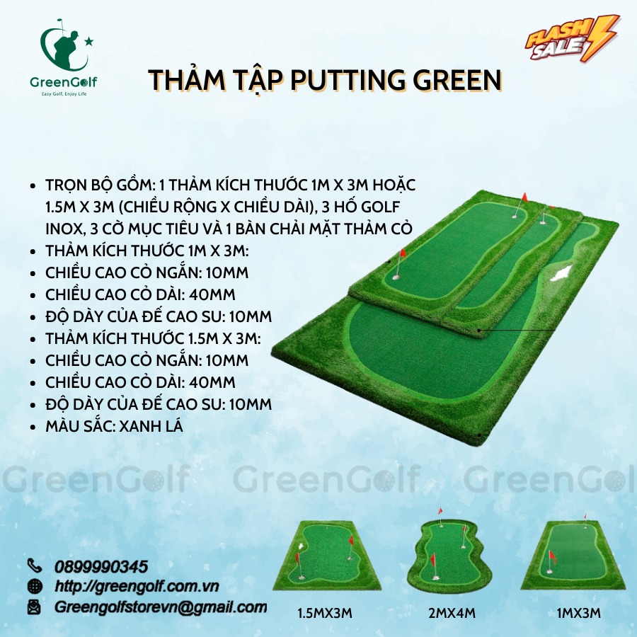 Thảm Tập Golf Putting Green 1.2x2.5m