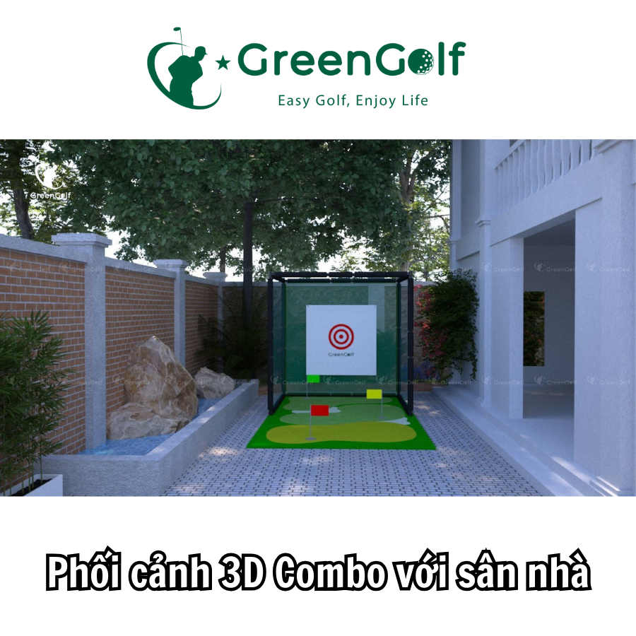 Combo Khung Golf 2,5m x 2,5m x 2,5m + Thảm Tập Swing 2,5m x 5,5m - CBKT425