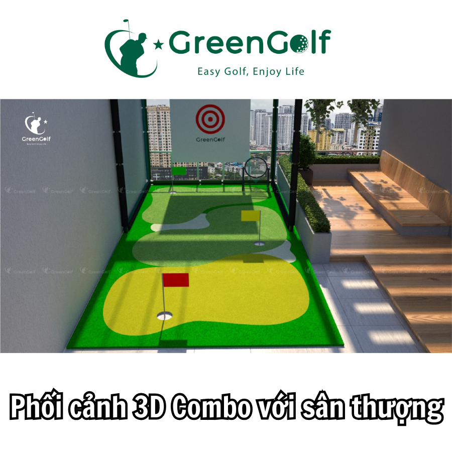 Combo Khung Golf 2,5m x 2,5m x 2,5m + Thảm Tập Swing 2,5m x 5,5m - CBKT425