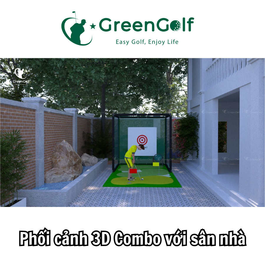 Combo Khung Golf 2,5m x 2,5m x 2,5m + Thảm Tập Swing 2,5m x 5,5m - CBKT425