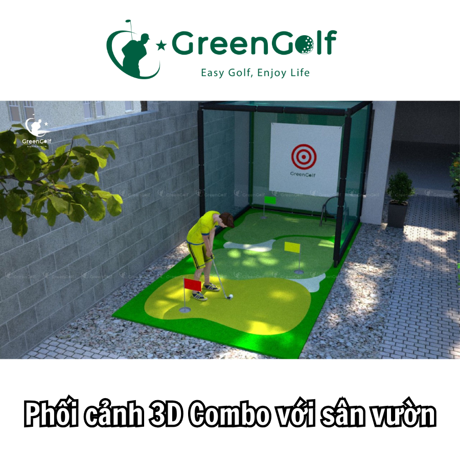 Combo Khung Golf 2,5m x 2,5m x 2,5m + Thảm Tập Swing 2,5m x 5,5m - CBKT425