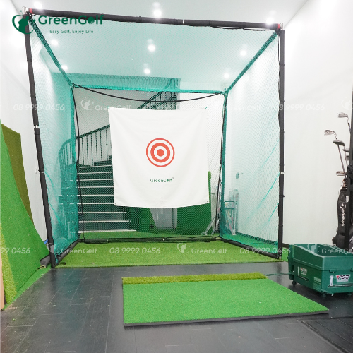 Combo khung golf 2.5x2.5 + Máy nhả bóng golf tự động + Thảm swing 1.2mx1.2m + 25 bóng _ CBKL10