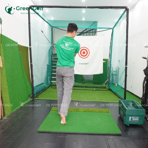 Combo khung golf 2.5x2.5 + Máy nhả bóng golf tự động + Thảm swing 1.2mx1.2m + 25 bóng _ CBKL10