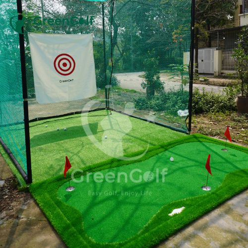 Combo Khung Tập Golf 3x3x3 + Thảm Swing 1.5x1.5 +  Thảm Put 1,5 x 3m + Khay Nhựa + 25 Bóng Mới - CBKL11