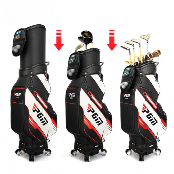 Túi Gậy Golf Fullset Nắp Cứng 4 Bánh Xe - PGM 4 Universal Wheel Retractable Golf Bag - QB064