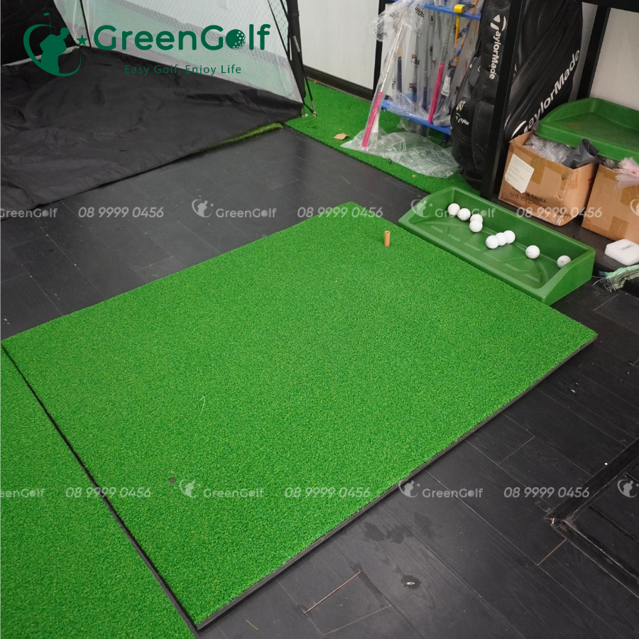 Combo Lồng Tập Golf  2m x 3m có chip + Thảm Putt 3 Lỗ + Thảm Swing 1m x 1,25m + Khay Nhựa + 25 bóng  - CBLT4400