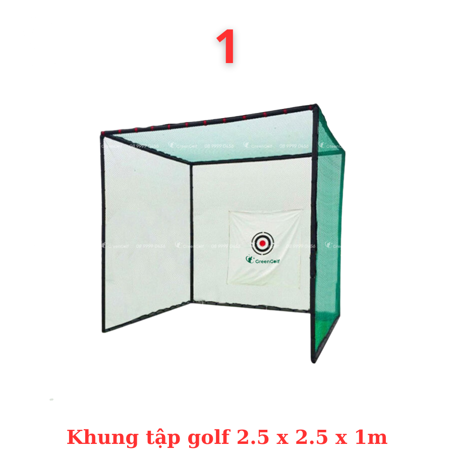 Combo khung tập golf 2.5x2.5x1 + thảm put chip swing 2.5 x 4m - CBKL11