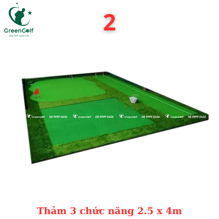 Combo khung tập golf 2.5x2.5x1 + thảm put chip swing 2.5 x 4m - CBKL11