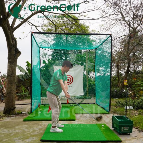 Combo Khung Tập Golf 3x3x3 + Thảm Swing 1,2x1,2m +  Thảm Put 1,5 x 3m + Máy Bóng  - CBKL11.5