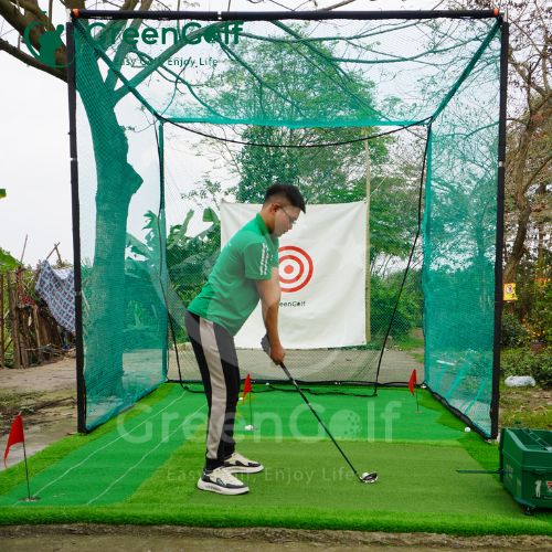 ComBo Khung Golf 3mx3mx3m, Thảm 3m x 5m, Máy nhả bóng PGM_CBKL20