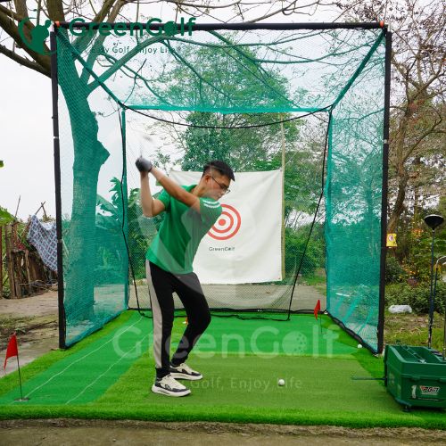 ComBo Khung Golf 3mx3mx3m, Thảm 3m x 5m, Máy nhả bóng PGM_CBKL20