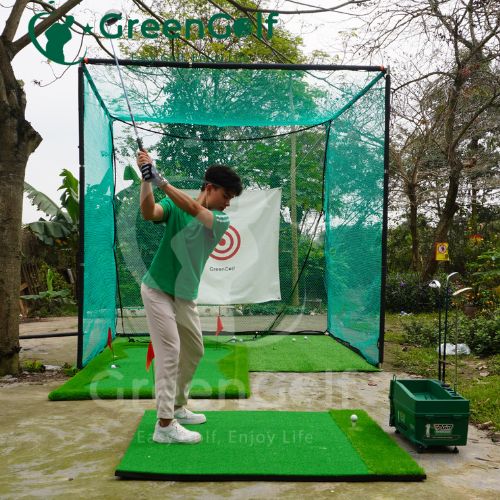 Combo Khung Tập Golf 3x3x3 + Thảm Swing 1,2x1,2m +  Thảm Put 1,5 x 3m + Máy Bóng  - CBKL11.5