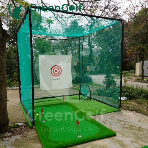 Combo Khung Tập Golf 3x3x3 + Thảm Swing 1,2x1,2m +  Thảm Put 1,5 x 3m + Máy Bóng  - CBKL11.5