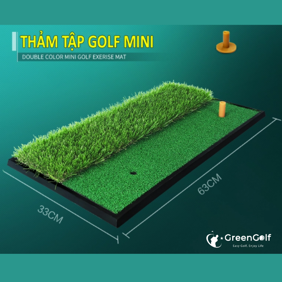 THẢM TẬP SWING GOLF - PGM DOUBLE GRASS MINI HITTING MAT - DJD005