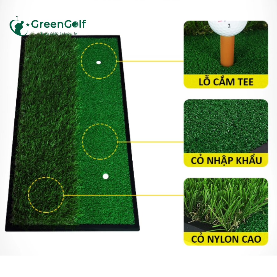 THẢM TẬP SWING GOLF - PGM DOUBLE GRASS MINI HITTING MAT - DJD005