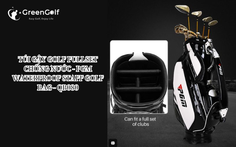 TÚI GẬY GOLF FULLSET CHỐNG NƯỚC - PGM WATERPROOF STAFF GOLF BAG - QB080